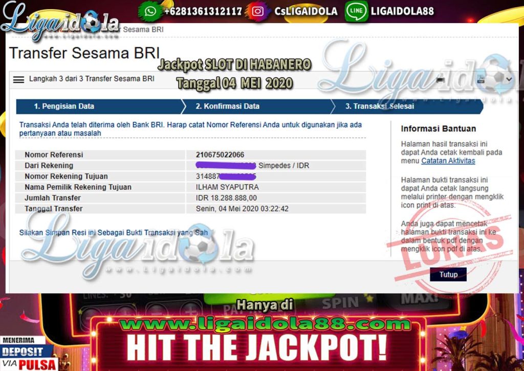 Jackpot Lagi!!! Bermain Slot di LIGA IDOLA 04 MEI 2020