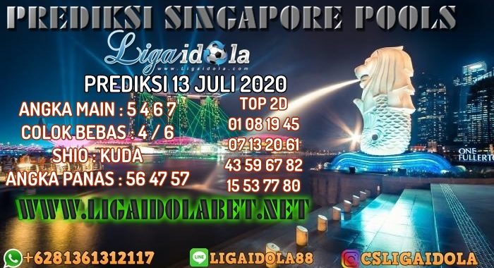 PREDIKSI SINGAPORE POOLS 13 JULI 2020