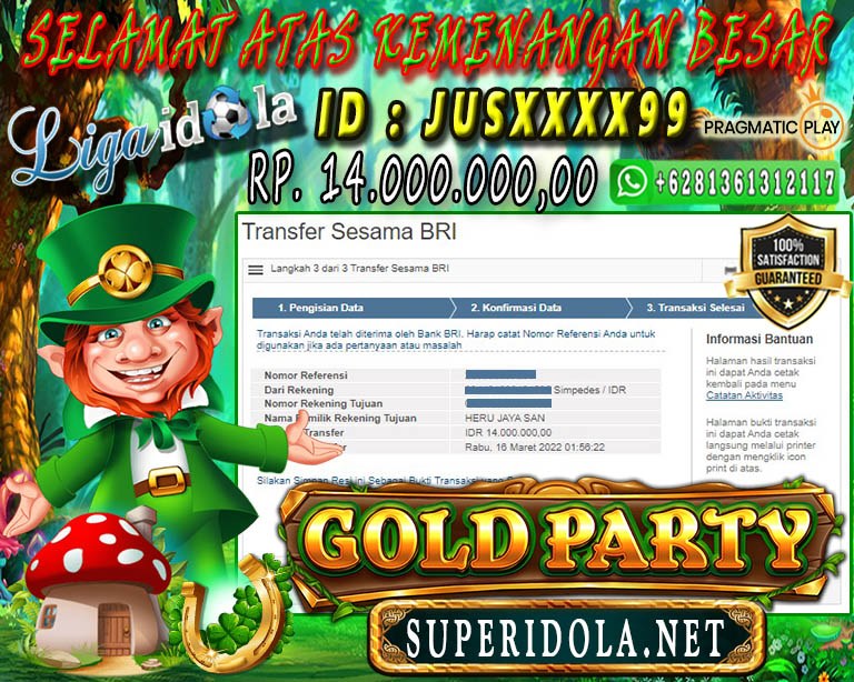JACKPOT DI GAME GOLD PARTY 16 MARET 2022
